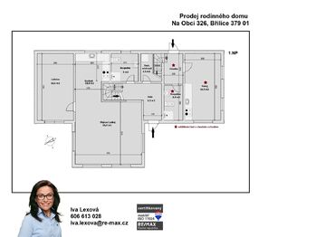 orientační půdorys 1.NP - Prodej domu 196 m², Třeboň