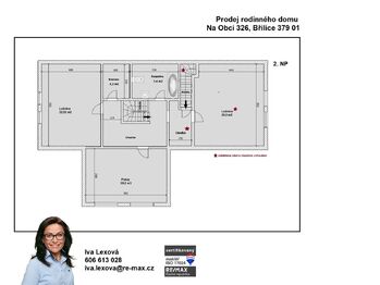 orientační půdorys 2.NP - Prodej domu 196 m², Třeboň
