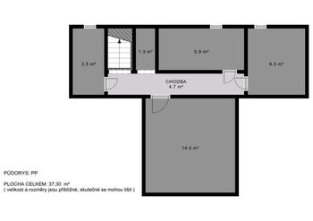 Půdorys 1.PP - Prodej domu 162 m², Praha 6 - Vokovice