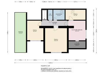Půdorys 2.NP - Prodej domu 162 m², Praha 6 - Vokovice