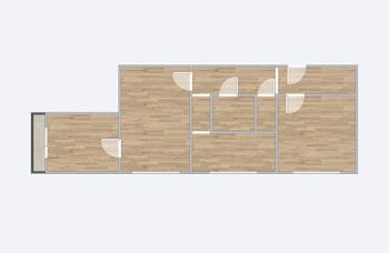 Půdorys - Prodej bytu 3+1 v osobním vlastnictví 67 m², Ostrava
