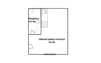 Pronájem bytu 1+kk v osobním vlastnictví 30 m², Ořech