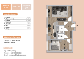 Prodej bytu 2+1 v družstevním vlastnictví 53 m², Havířov