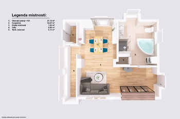 Půdorys (apartmán 1). - Prodej domu 192 m², Střížovice