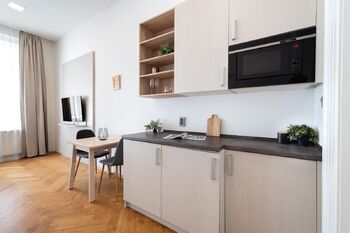 Kuchyňský kout. - Prodej bytu 2+1 v osobním vlastnictví 64 m², Praha 1 - Nové Město