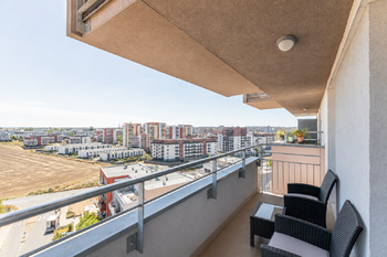 Výhled z balkonu č.1 - Prodej bytu 2+kk v osobním vlastnictví 70 m², Praha 9 - Letňany
