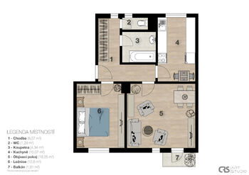 Prodej bytu 2+1 v osobním vlastnictví 80 m², Bojanov