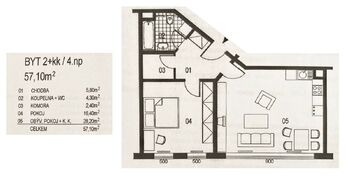 Pronájem bytu 2+kk v osobním vlastnictví 57 m², Praha 10 - Vršovice