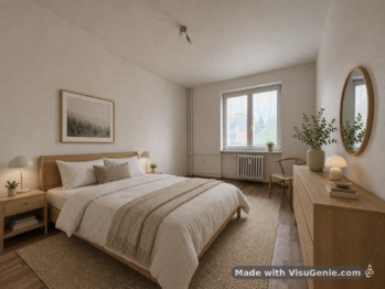 vizualizace ložnice - Pronájem bytu 2+1 v osobním vlastnictví 50 m², Šumperk