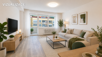 Obývací pokoj - vizualizace - Pronájem bytu 2+1 v osobním vlastnictví 61 m², Praha 4 - Braník 