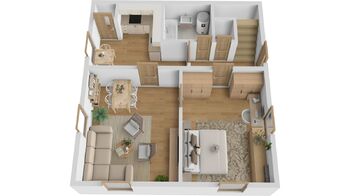 Půdorys 1.NP - Prodej domu 130 m², Český Dub