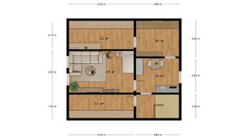 Půdorys 2.NP - Prodej domu 130 m², Český Dub