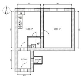 Pronájem bytu 1+1 v osobním vlastnictví 40 m², Praha 5 - Smíchov