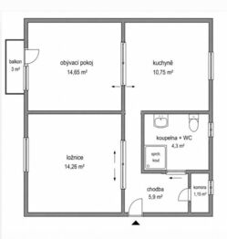 Prodej bytu 2+1 v osobním vlastnictví 57 m², Chrudim