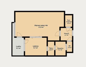 Prodej bytu 2+kk v osobním vlastnictví 62 m², Brno