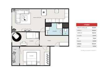 Prodej bytu 3+kk v osobním vlastnictví 66 m², Praha 4 - Chodov