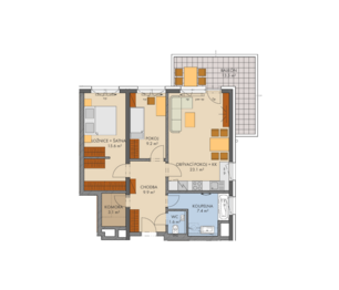 Prodej bytu 3+kk v osobním vlastnictví 75 m², Praha 5 - Třebonice