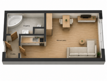 Pronájem bytu 1+kk v osobním vlastnictví 31 m², Doloplazy