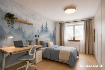 2. NP, ložnice č. 1 (vizualizace) - Prodej domu 173 m², Mladý Smolivec