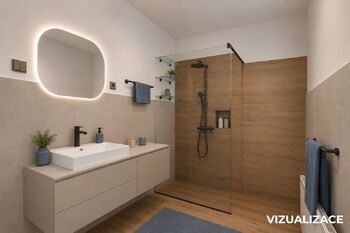 2. NP, koupelna (vizualizace) - Prodej domu 173 m², Mladý Smolivec