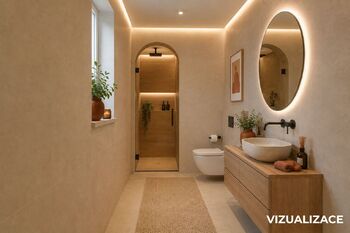 1. NP, koupelna (vizualizace) - Prodej domu 173 m², Mladý Smolivec