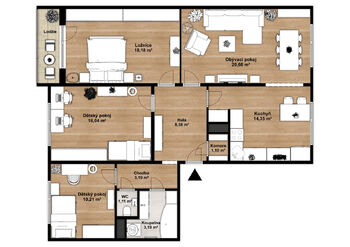 Prodej bytu 4+1 v osobním vlastnictví 99 m², Poniklá