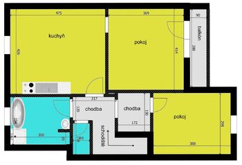 Pronájem bytu 2+1 v osobním vlastnictví 61 m², Městec Králové