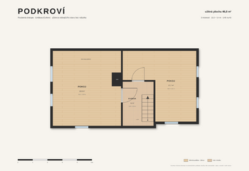 Podkroví - Prodej chaty / chalupy 185 m², Cvikov