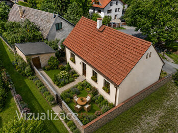 Vizualizace možného budoucího stavu zadní část - Prodej domu 110 m², Kosoř