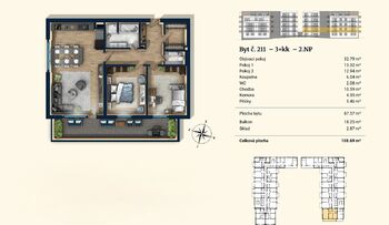 Prodej bytu 3+kk v osobním vlastnictví 87 m², Plzeň