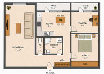 Prodej bytu 3+1 v osobním vlastnictví 66 m², Praha 9 - Střížkov
