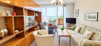 Obývací pokoj - Prodej bytu 3+1 v osobním vlastnictví 74 m², Brno