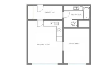 Pronájem bytu 2+kk v osobním vlastnictví 39 m², Praha 4 - Krč