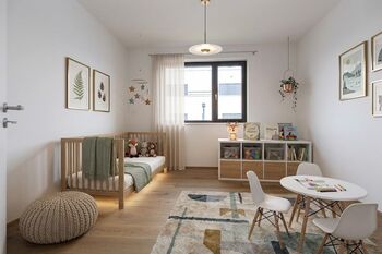 Vizualizace možného uspořádání dětského pokoje 1... - Prodej domu 195 m², Vysoký Újezd