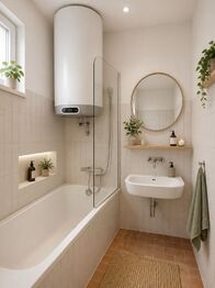 Vizualizace koupelna - Prodej bytu 3+1 v osobním vlastnictví 73 m², Bystřice