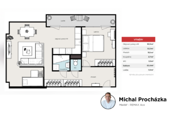 Prodej bytu 2+1 v osobním vlastnictví 63 m², Kladno
