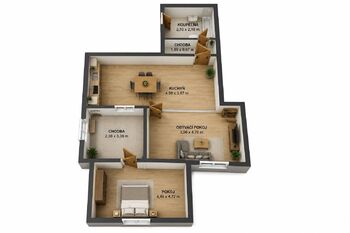 3D PŮDORYS - Prodej domu 80 m², Kryry