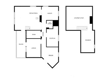 půdorys - Prodej bytu 2+1 v osobním vlastnictví 87 m², České Budějovice
