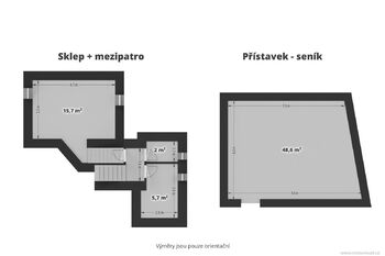 RODINNÝ DŮM - 2D PŮDORYS - MEZIPATRO + SKLEP - Prodej domu 145 m², Vavřinec