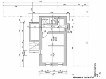 Půdorys sklep - Prodej domu 149 m², Nejdek
