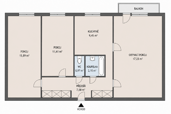 Prodej bytu 3+1 v osobním vlastnictví 64 m², Beroun