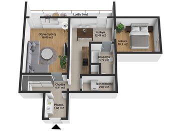 Prodej bytu 2+1 v osobním vlastnictví 58 m², Cheb