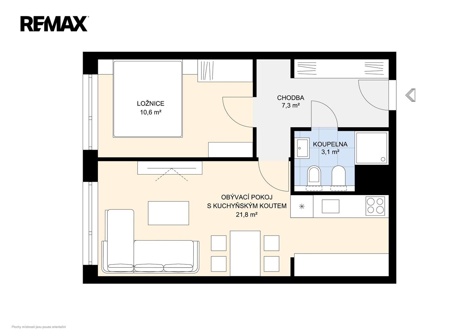Prodej bytu 2+kk v osobním vlastnictví 43 m², Praha 10 - Horní Měcholupy – fotografie 3