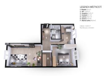 Prodej bytu 2+1 v družstevním vlastnictví 55 m², Ostrava