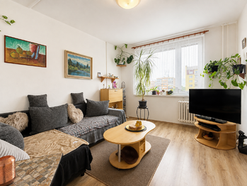 Obývací pokoj - Prodej bytu 2+1 v družstevním vlastnictví 59 m², Milovice