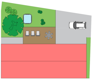Návrh dispozičního řešení – RD 5+kk s garáží a bazénem – situace - Prodej domu 150 m², Diváky