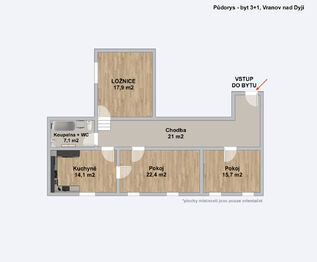Prodej bytu 3+1 v osobním vlastnictví 98 m², Vranov nad Dyjí