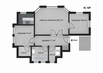 Pronájem bytu 3+kk v osobním vlastnictví 74 m², Kolín