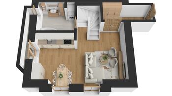 Půdorys 1.NP - Prodej bytu 4+kk v osobním vlastnictví 111 m², Hradec Králové