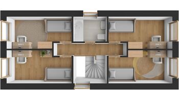 Půdorys - patro - Prodej domu 110 m², Hradec Králové